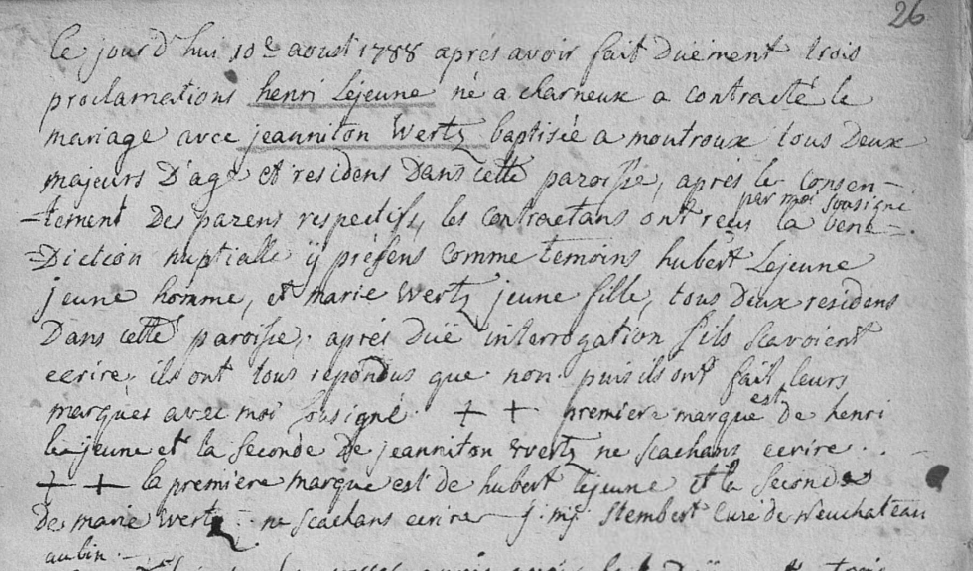 Document numérisé de mariage