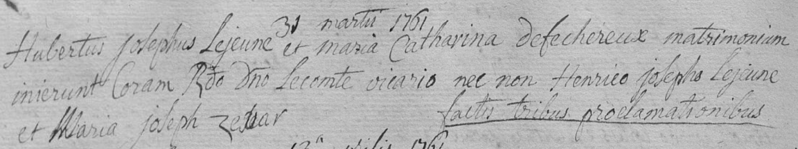 Document numérisé de mariage