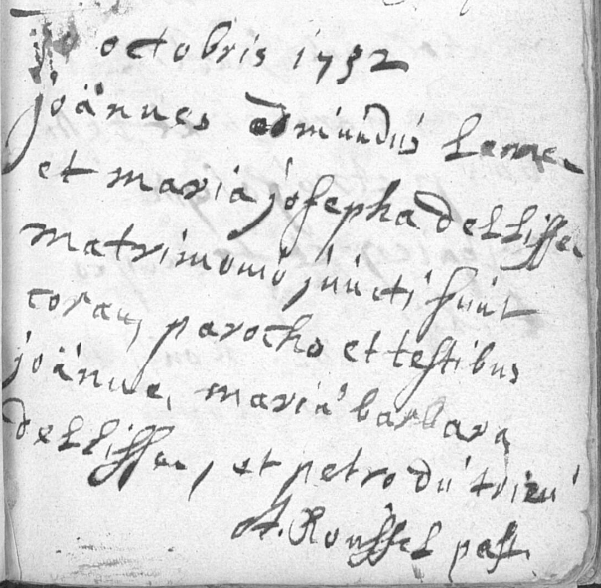 Document numérisé de mariage