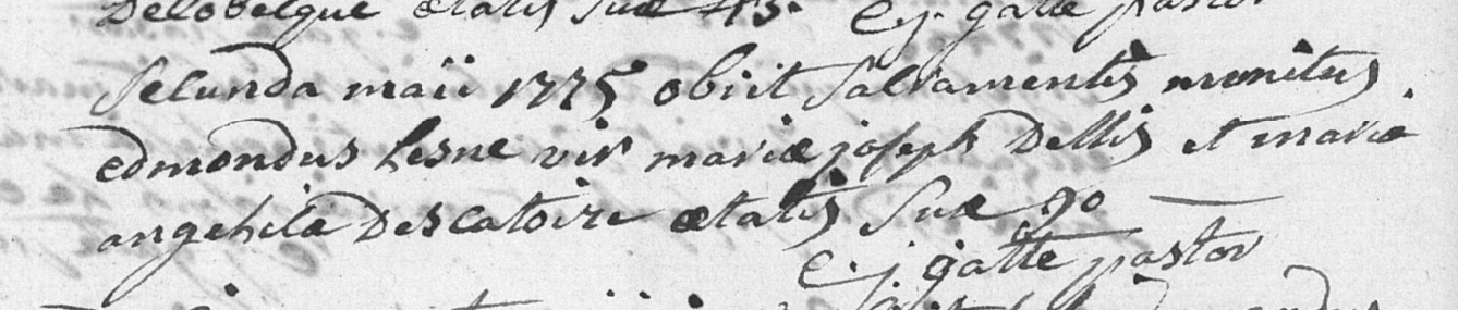 Document de décès de Jean Edmond LENNE (Lesne)