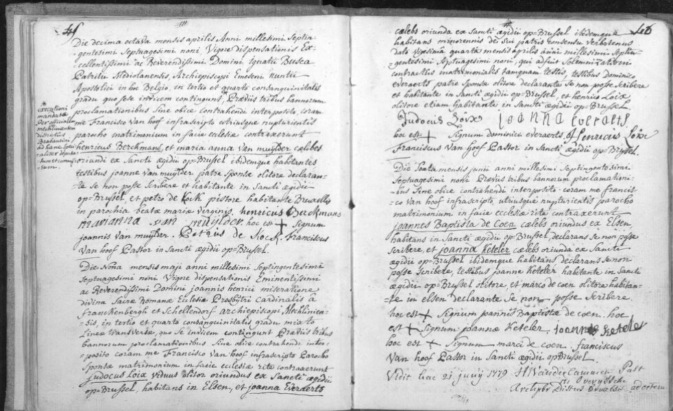 Document numérisé de mariage