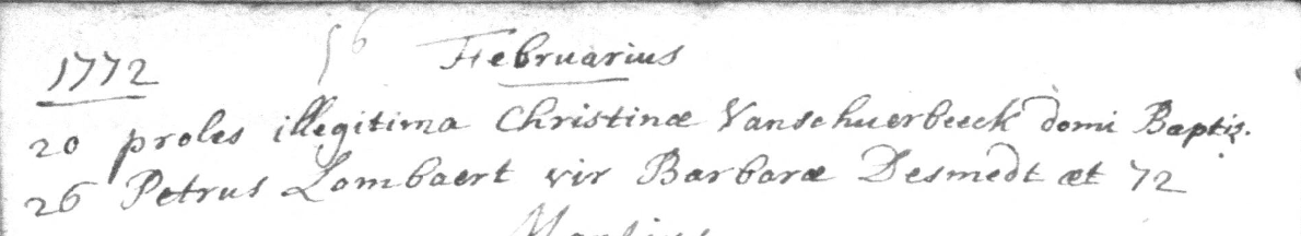 Document de décès de Petri LOMBAERT