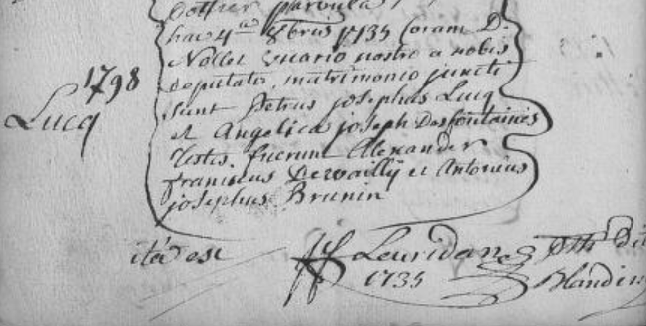 Document numérisé de mariage