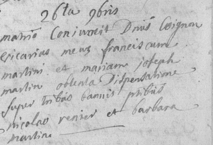 Document numérisé de mariage