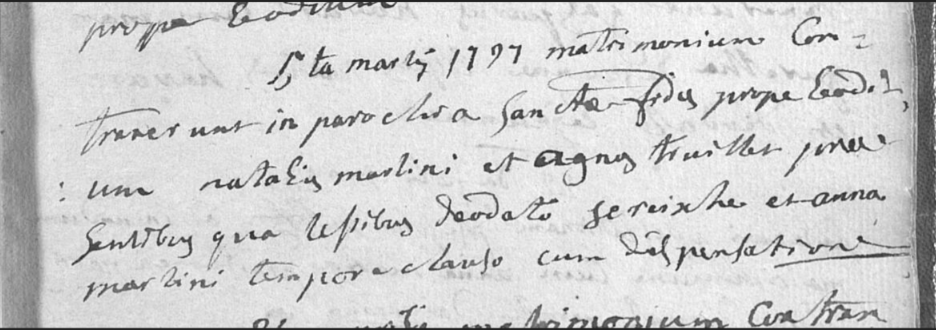 Document numérisé de mariage