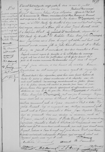 Document numérisé de mariage