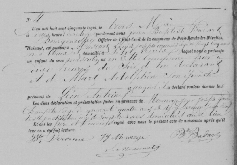 Acte de naissance de Léon Antoine MASCART