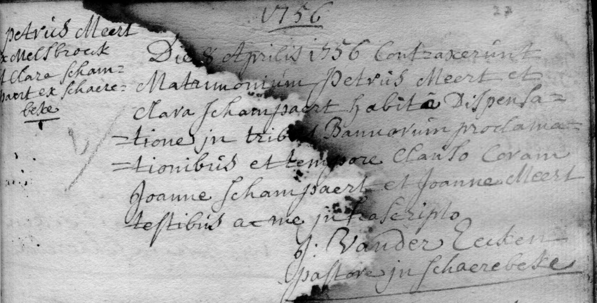 Document numérisé de mariage