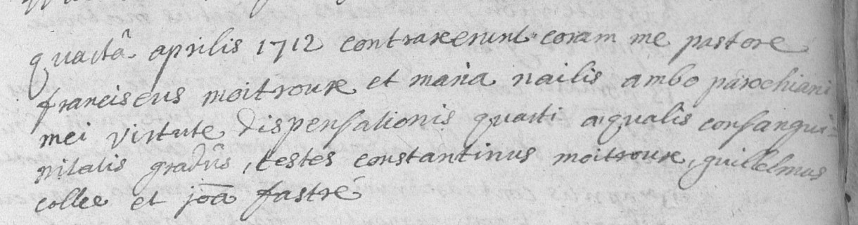 Document numérisé de mariage