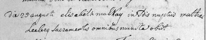 Document de décès de Elisabeth MULKAY