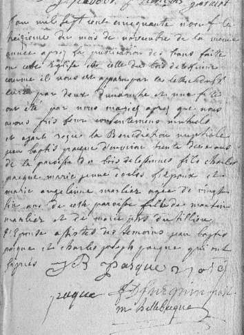 Document numérisé de mariage