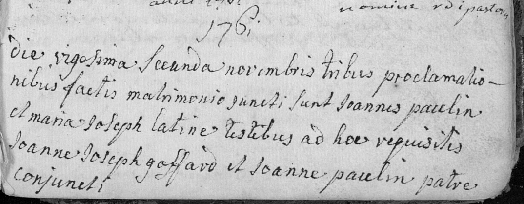 Document numérisé de mariage