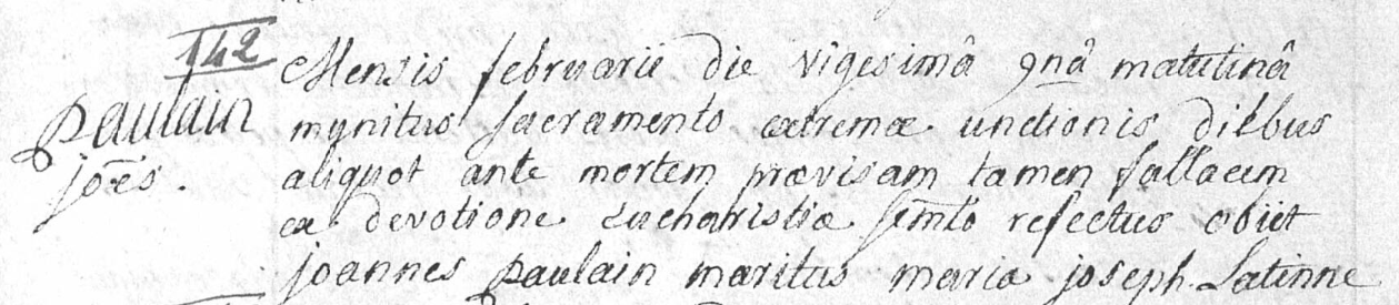 Document de décès de Jean PAULIN