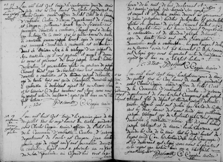 Acte de naissance de Anne Josephine PAULIN