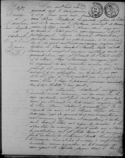 Document numérisé de mariage