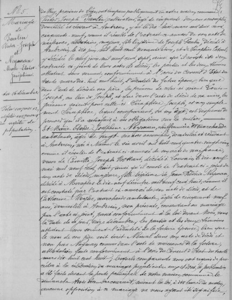 Document numérisé de mariage