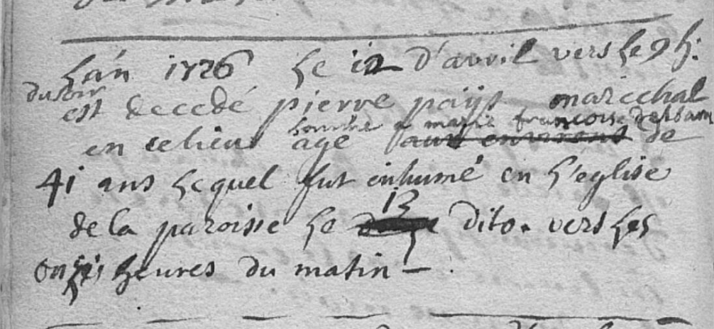 Acte de naissance de Pierre Joseph PAYS (Païd)