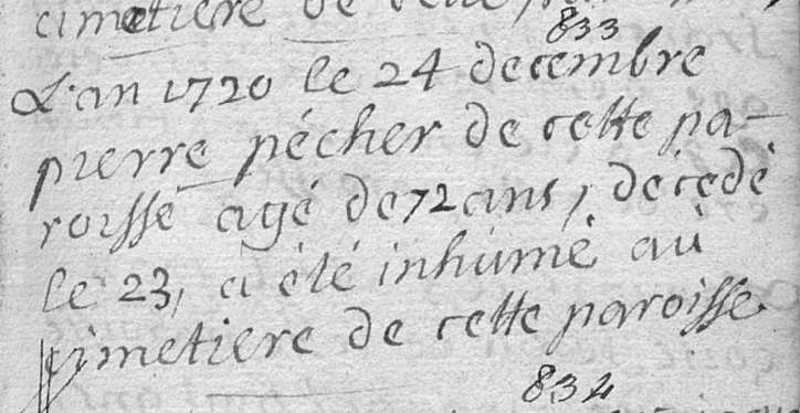 Acte de naissance de Pierre Pecher