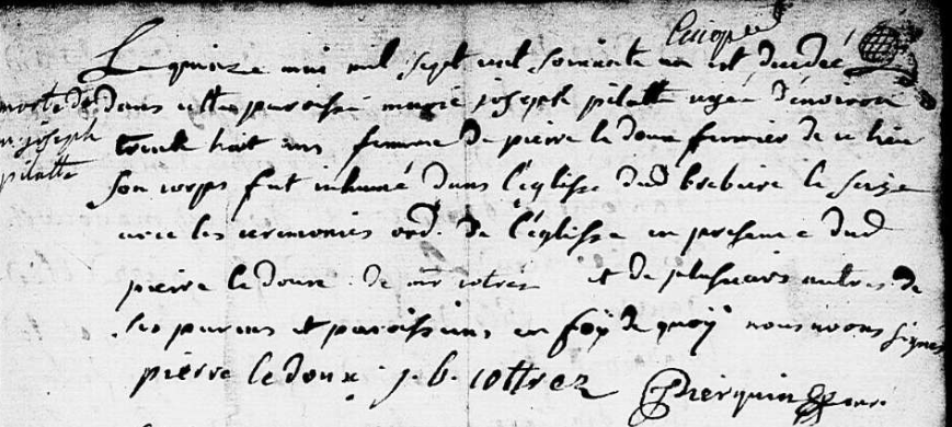 Acte de naissance de Marie PILAT