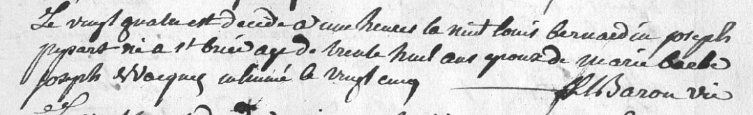 Document de décès de Louis Bernardin Joseph PIPART