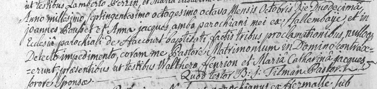 Document numérisé de mariage