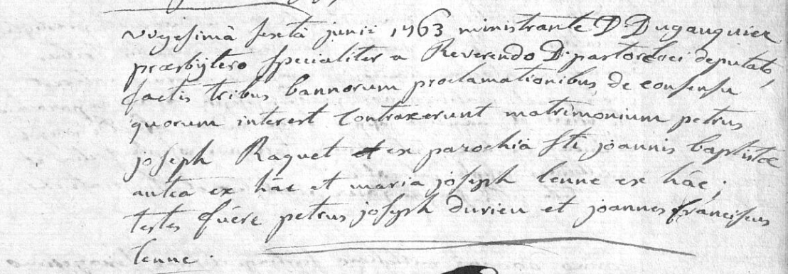 Document numérisé de mariage