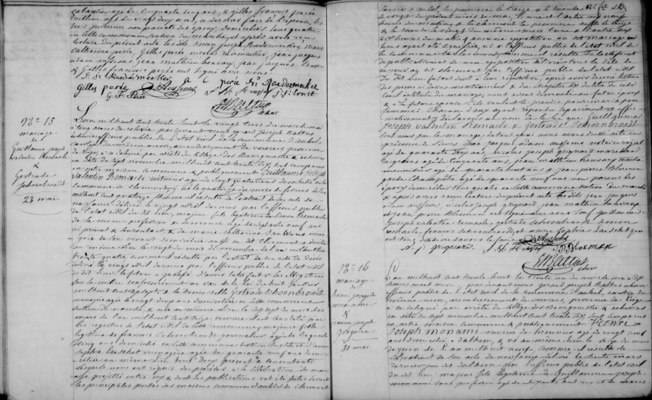 Document numérisé de mariage