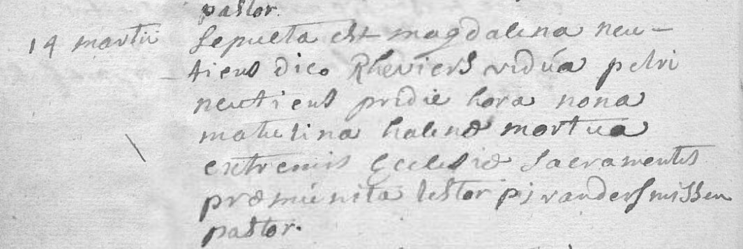 Acte de naissance de Héléna Magdalena REVIERS