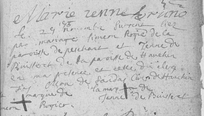 Document numérisé de mariage