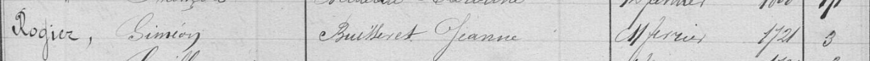 Acte de naissance de Siméon ROGIER