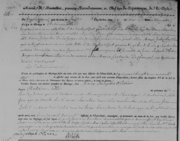 Document numérisé de mariage