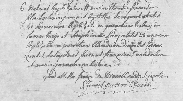 Acte de naissance de Marie Thérése Françoise SAMPONT