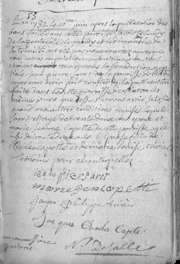 Document numérisé de mariage