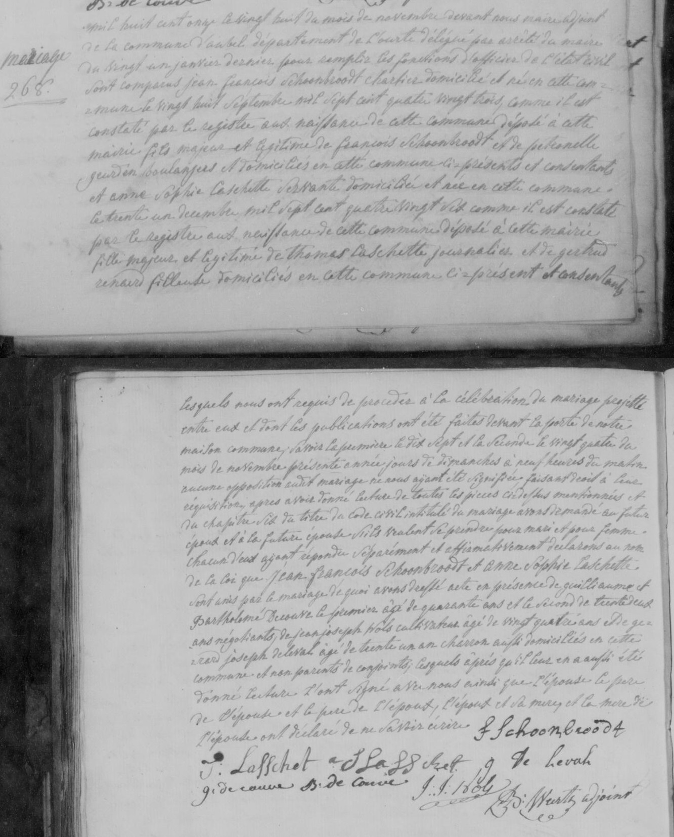 Document numérisé de mariage