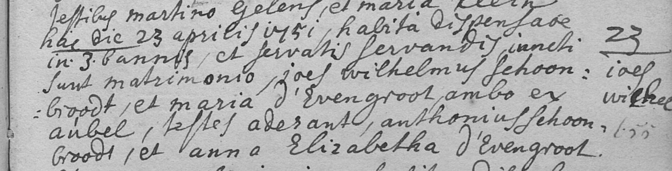 Document numérisé de mariage