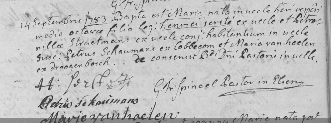 Acte de naissance de Marie SERSTE