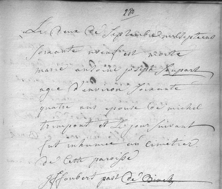 Document de décès de Marie Antoine Joseph SOUPART