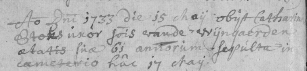 Acte de naissance de Catharina STOCX