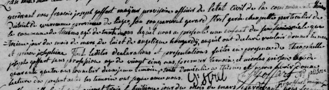 Acte de naissance de Joséphine STREEL