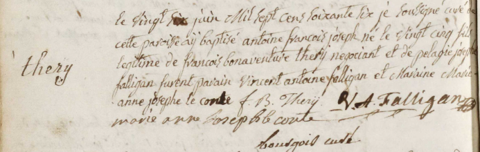 Acte de naissance de Antoine François THERY