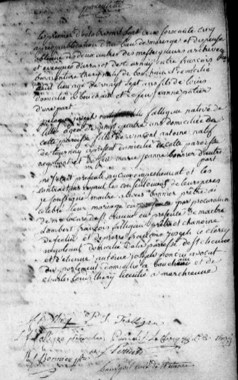 Document numérisé de mariage