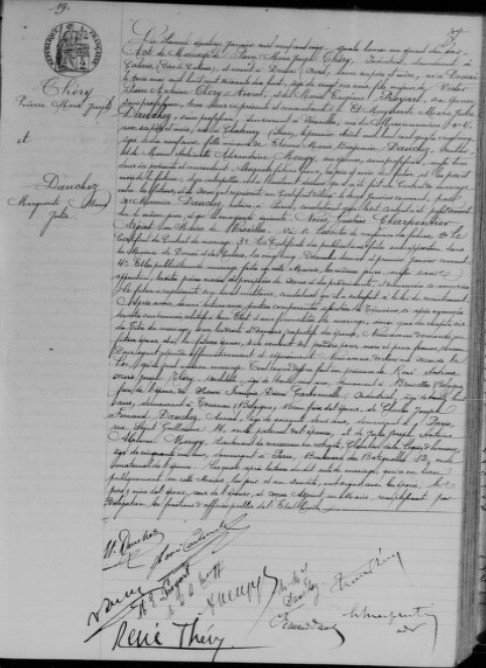 Document numérisé de mariage