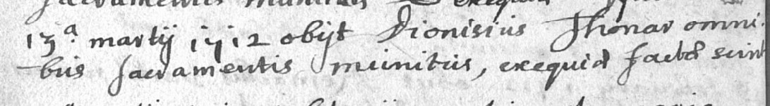 Document de décès de Denis BONJEAN - THONARD