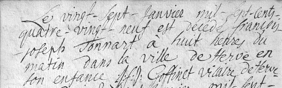 Document de décès de Jean François Joseph THONARD