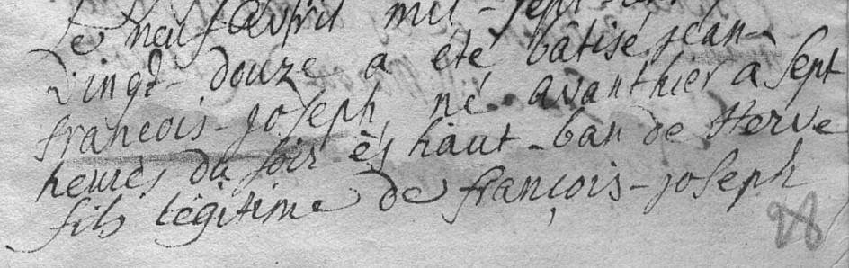 Acte de naissance de Jean François Joseph THONARD