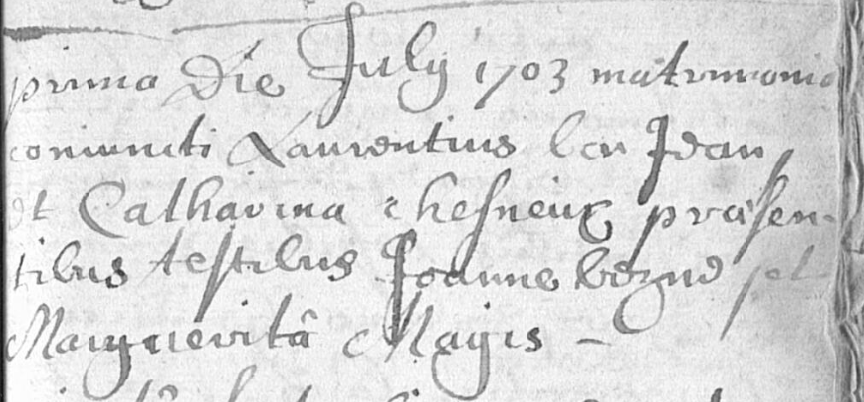 Document numérisé de mariage