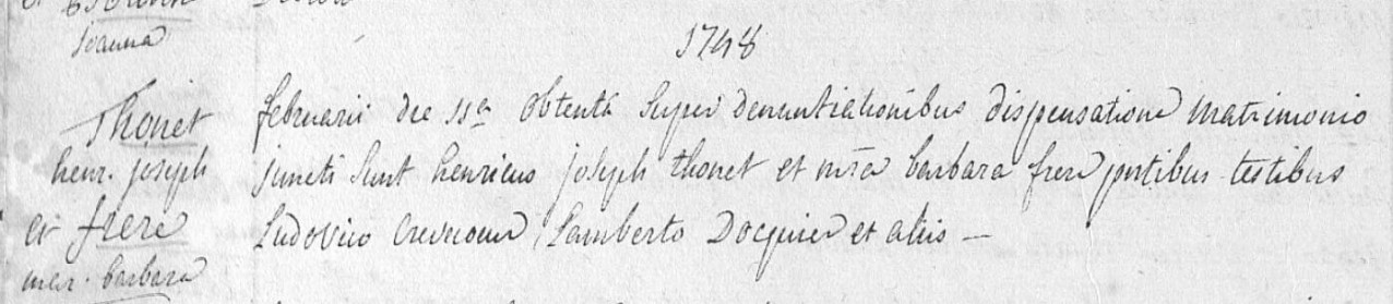 Document numérisé de mariage