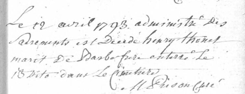 Acte de naissance de Henri THONET