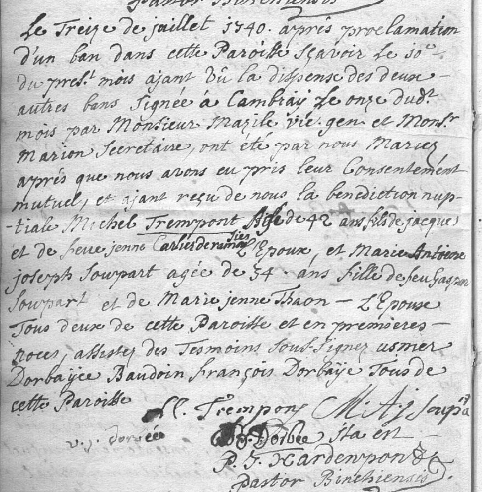 Document numérisé de mariage
