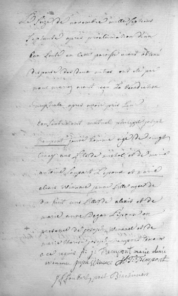 Document numérisé de mariage